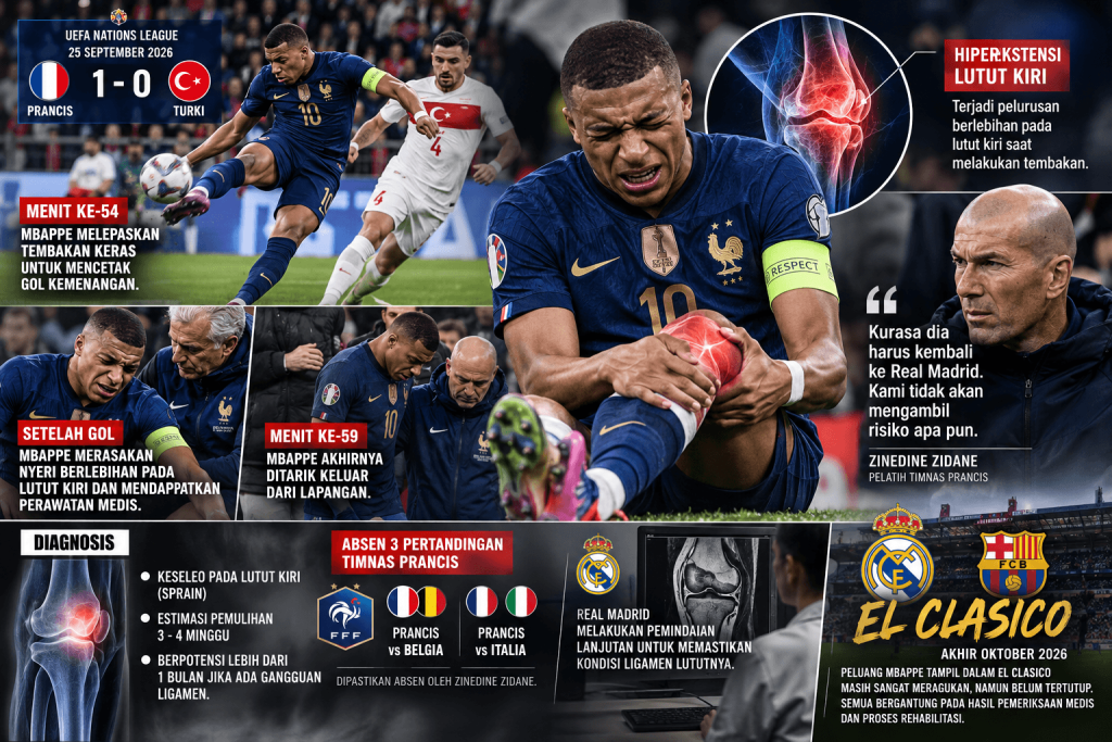 Kylian Mbappe Kemungkinan Akan Absen Dalam 3 Pertandingan Prancis