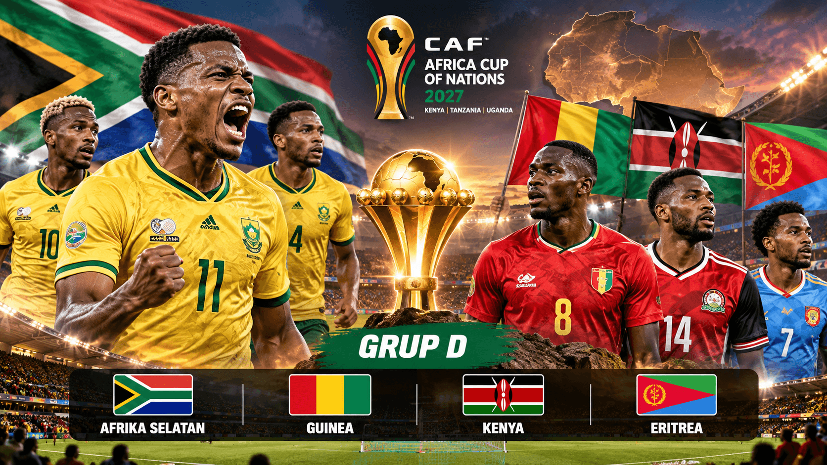 Jadwal Pertandingan Grup D Kualifikasi Piala Afrika 2027 Afrika Selatan